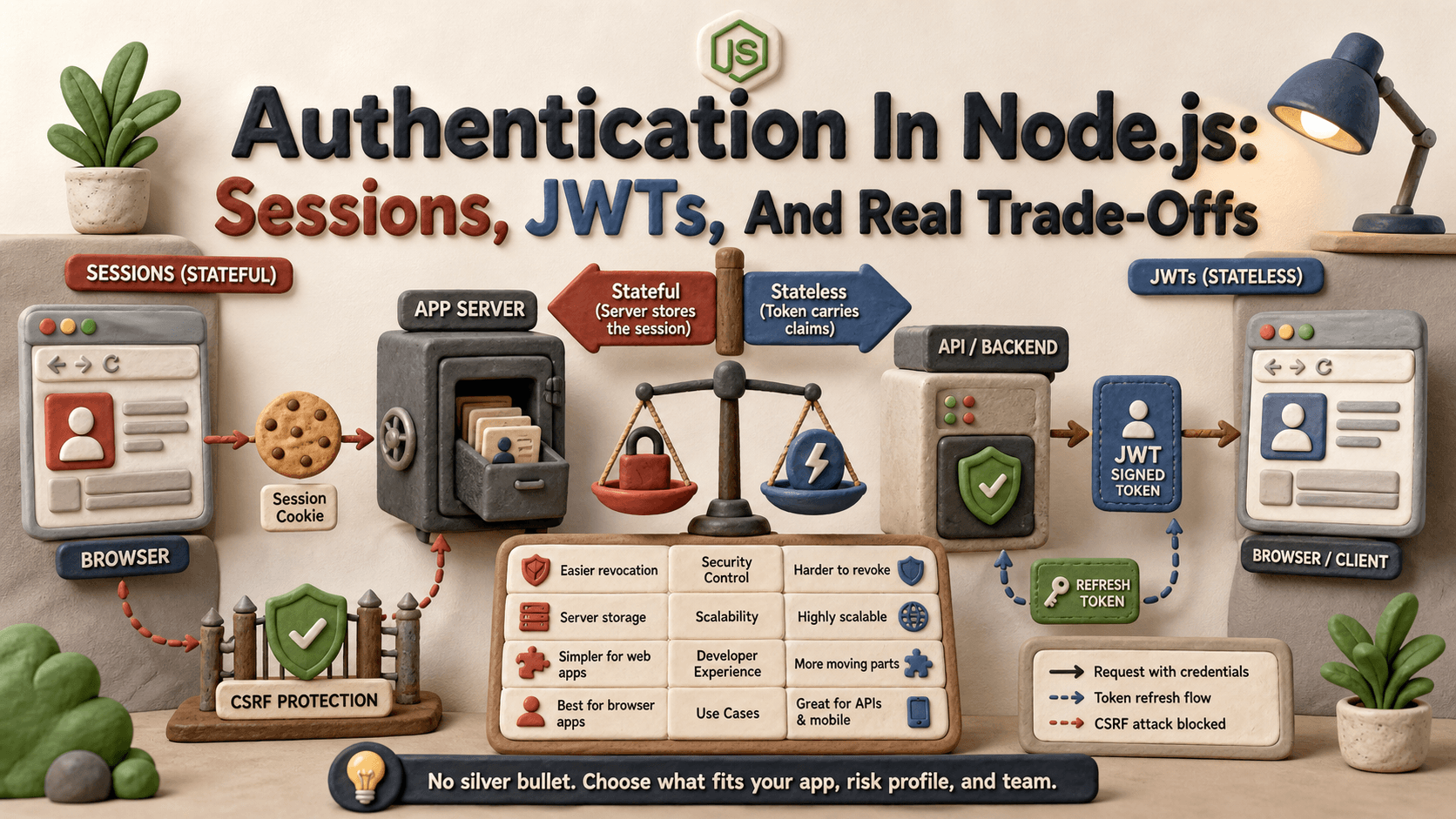 Authentication In Node.js: Sessions, JWTs, And Real Trade-Offs