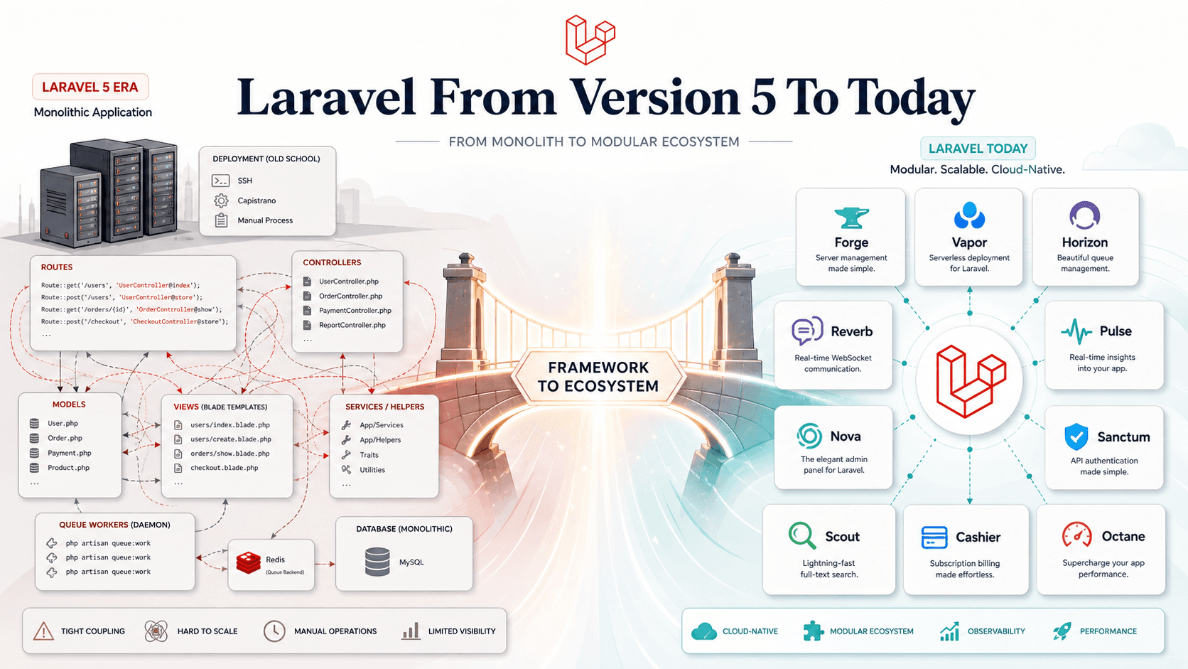 Laravel From Version 5 To Today: The Framework Grew Up With Us