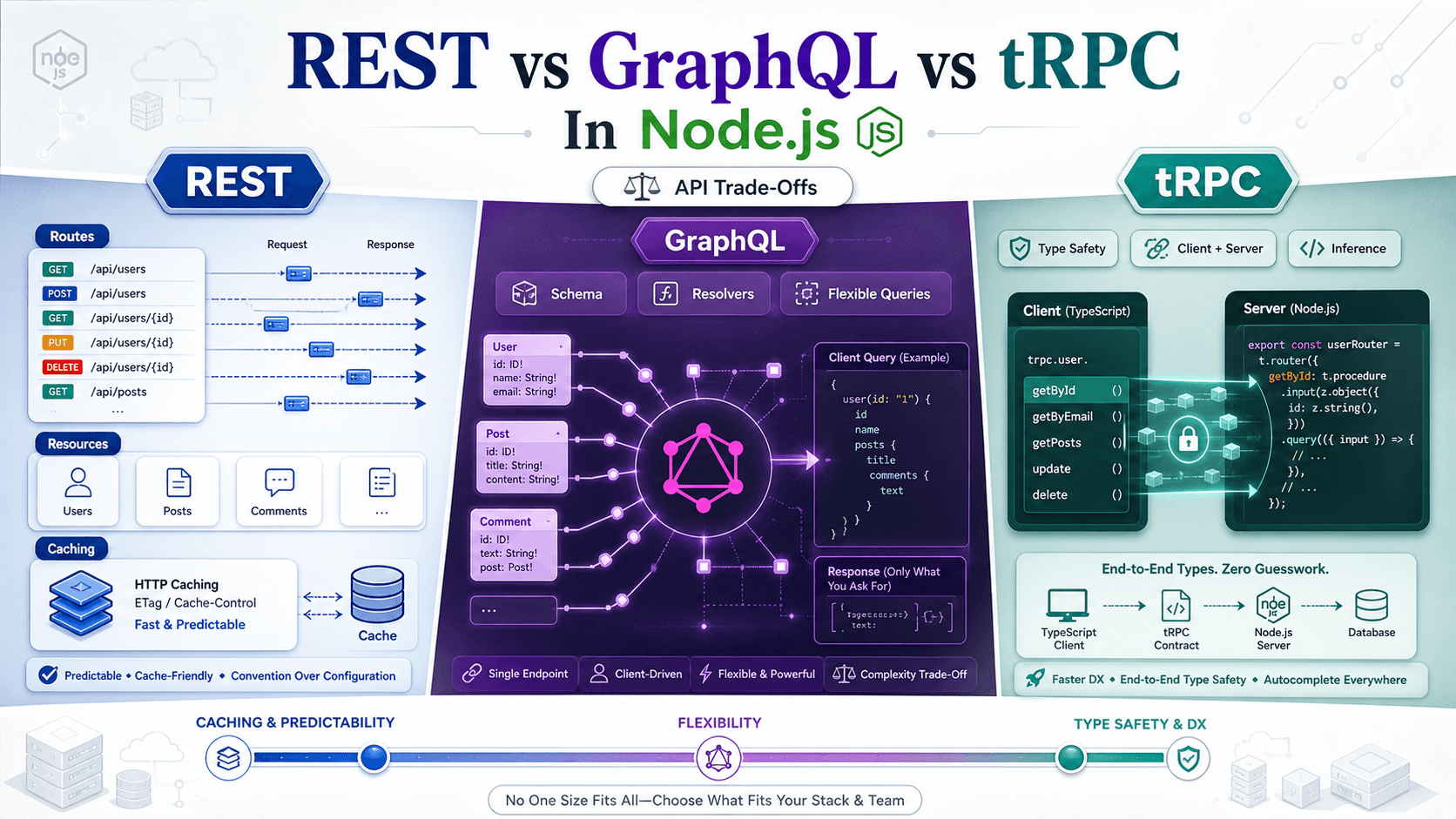 REST vs GraphQL vs tRPC In Node.js