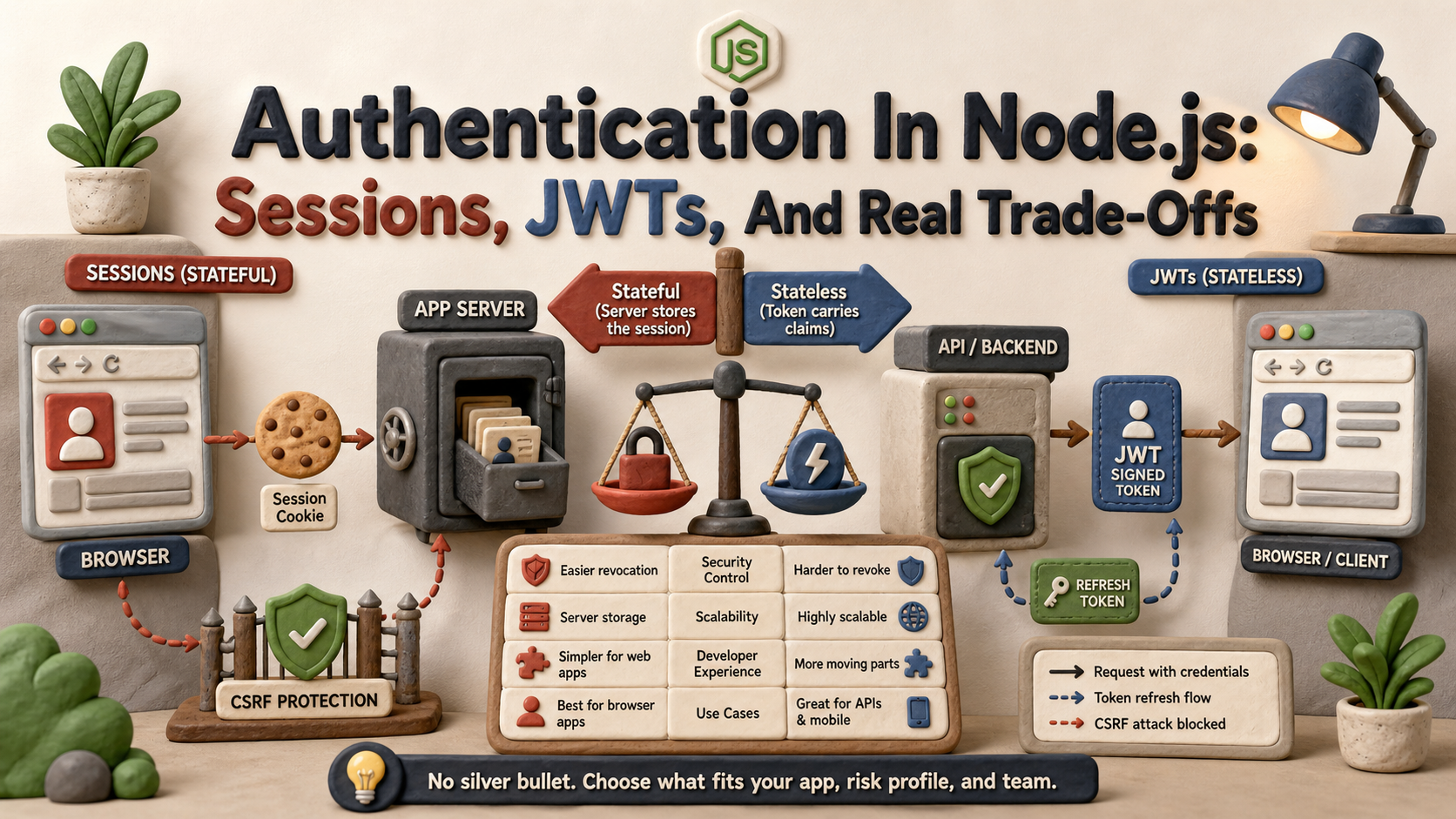 Authentication In Node.js: Sessions, JWTs, And Real Trade-Offs