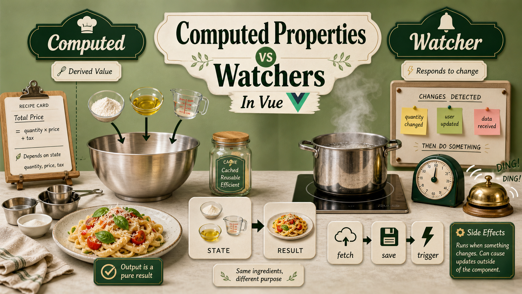 Computed Properties vs Watchers In Vue
