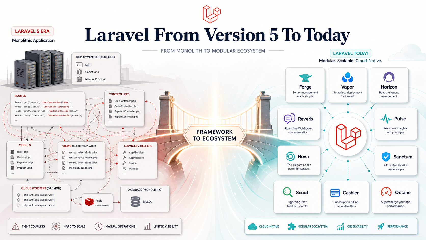 Laravel From Version 5 To Today: The Framework Grew Up With Us