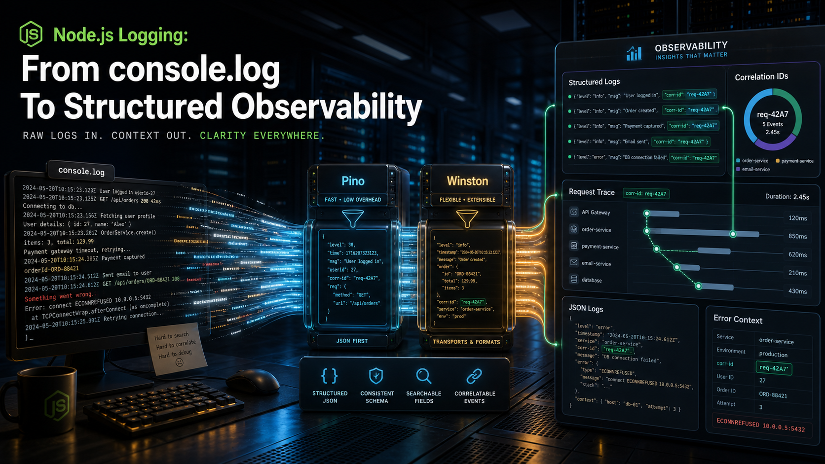 Node.js Logging: From console.log To Structured Observability