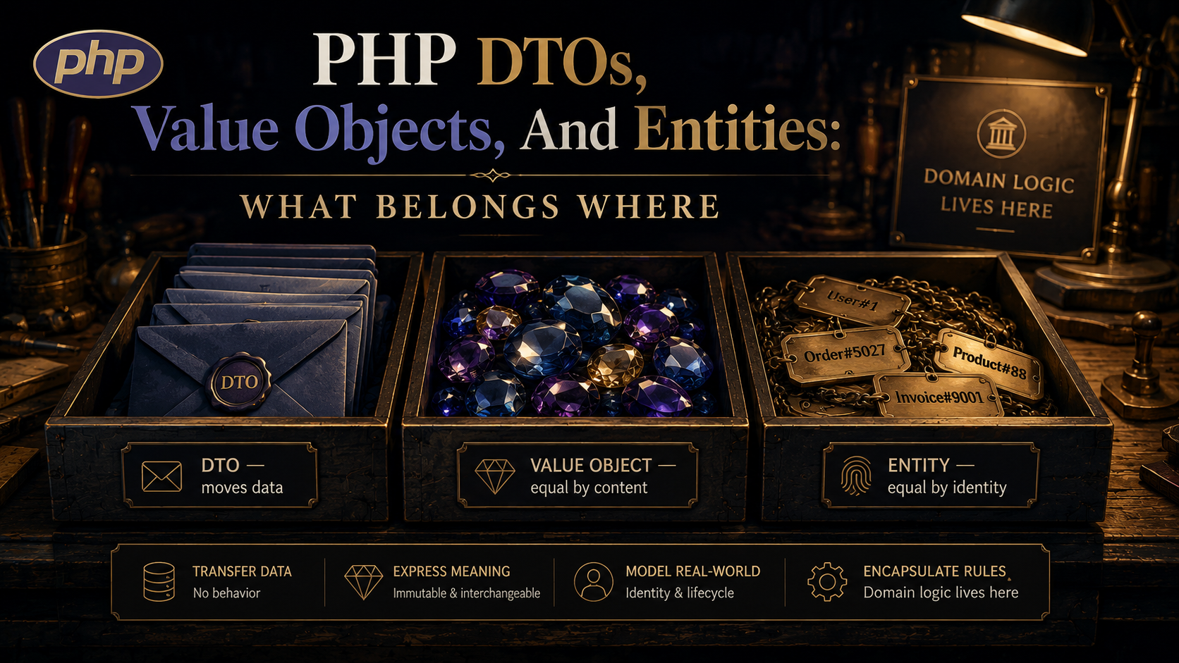 PHP DTOs, Value Objects, And Entities: What Belongs Where